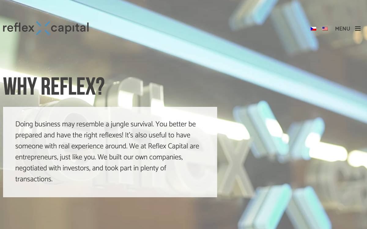 Reflex Capital website preview
