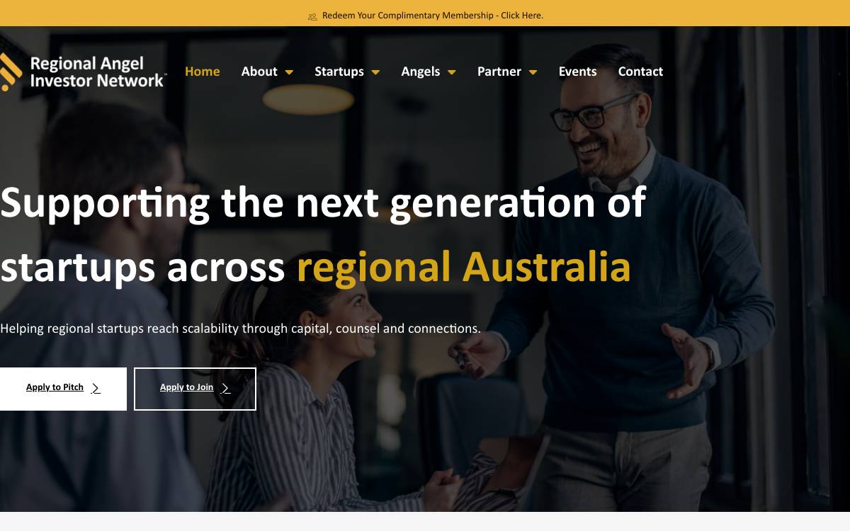 Regional Angels website preview