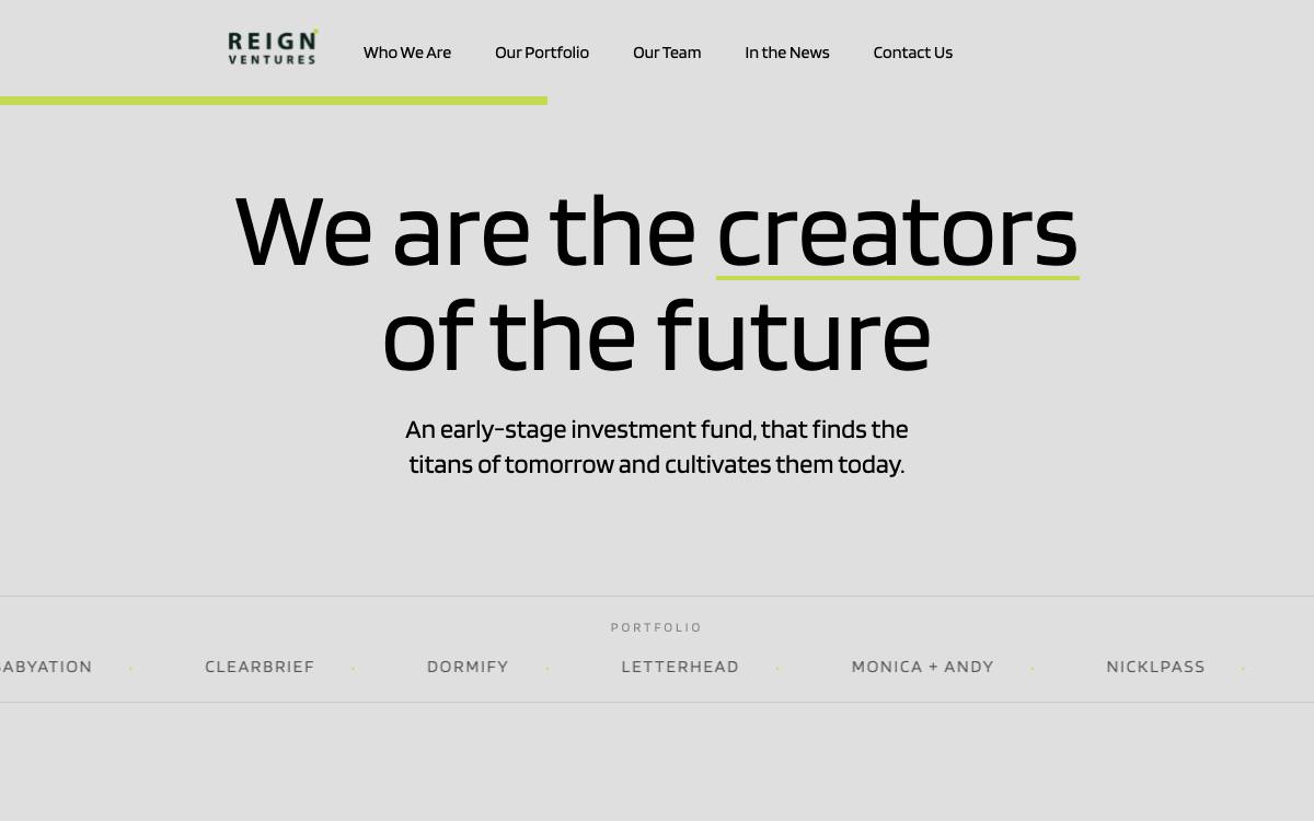 Reign Ventures website preview