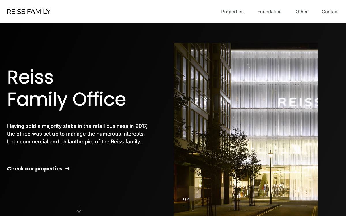 Reiss Family Office website preview