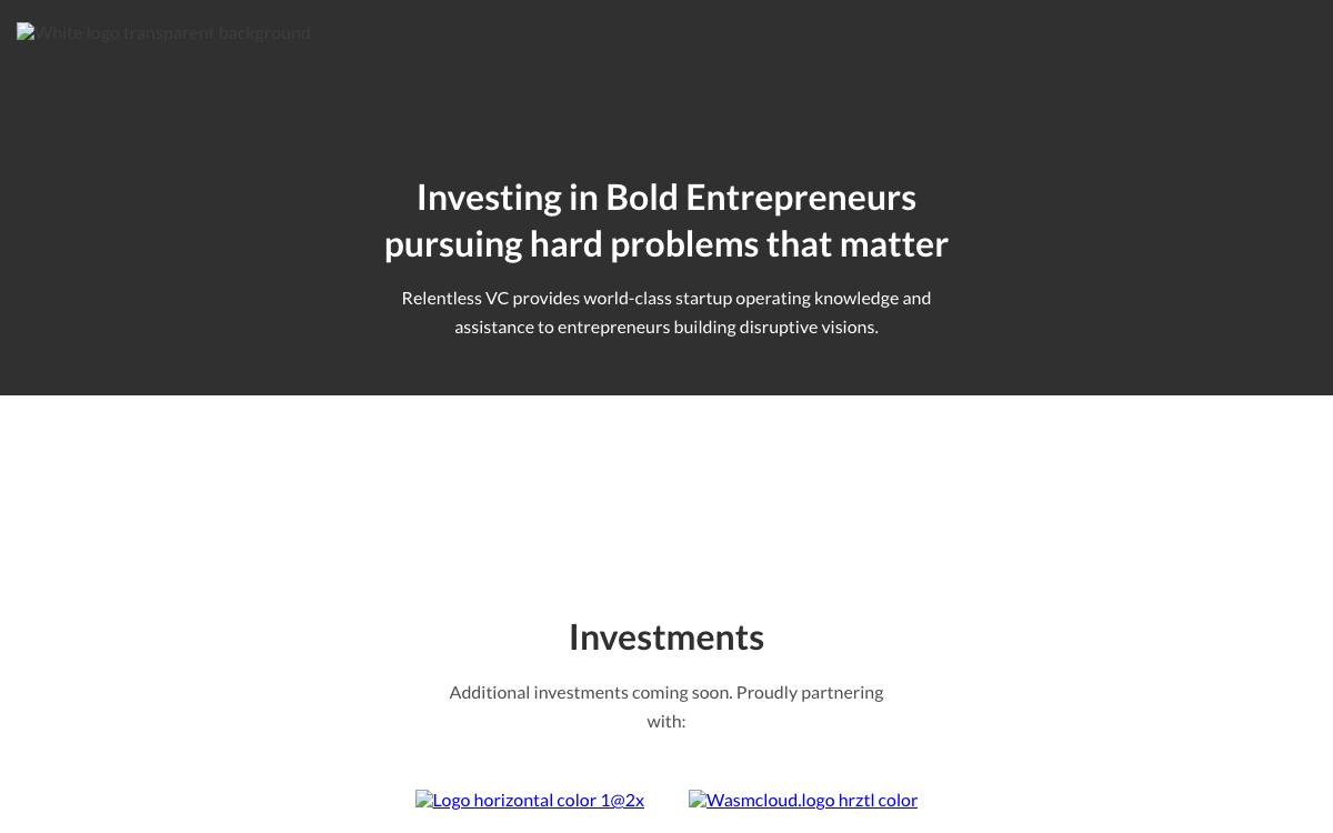 Relentless VC website preview