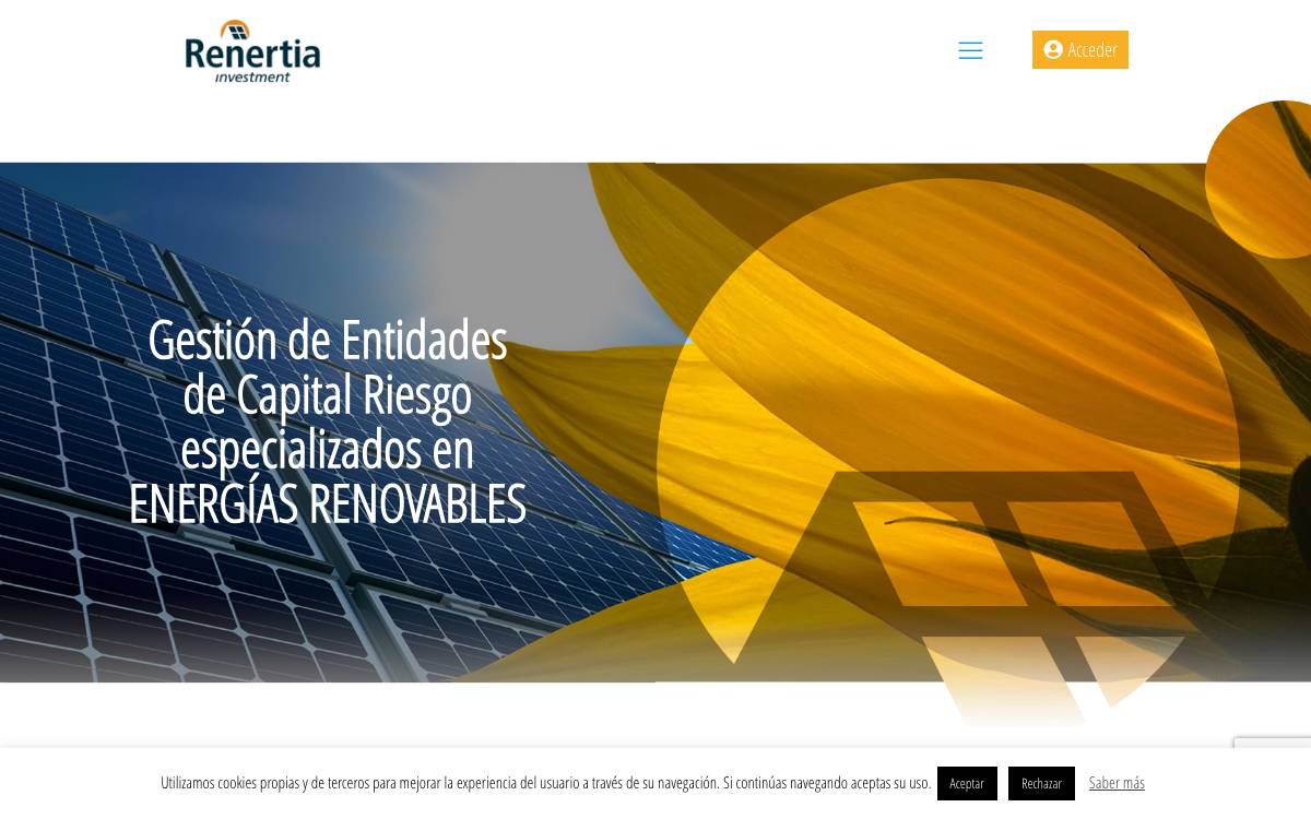 Renertia Investment Company SGEIC, S.A. website preview