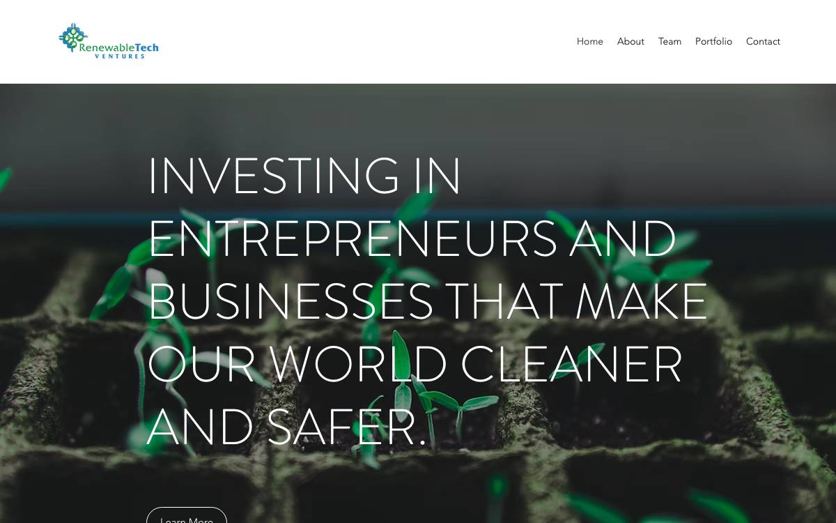 RenewableTech Ventures website preview