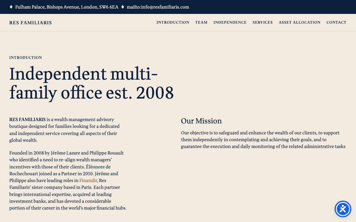 Res Familiaris website preview