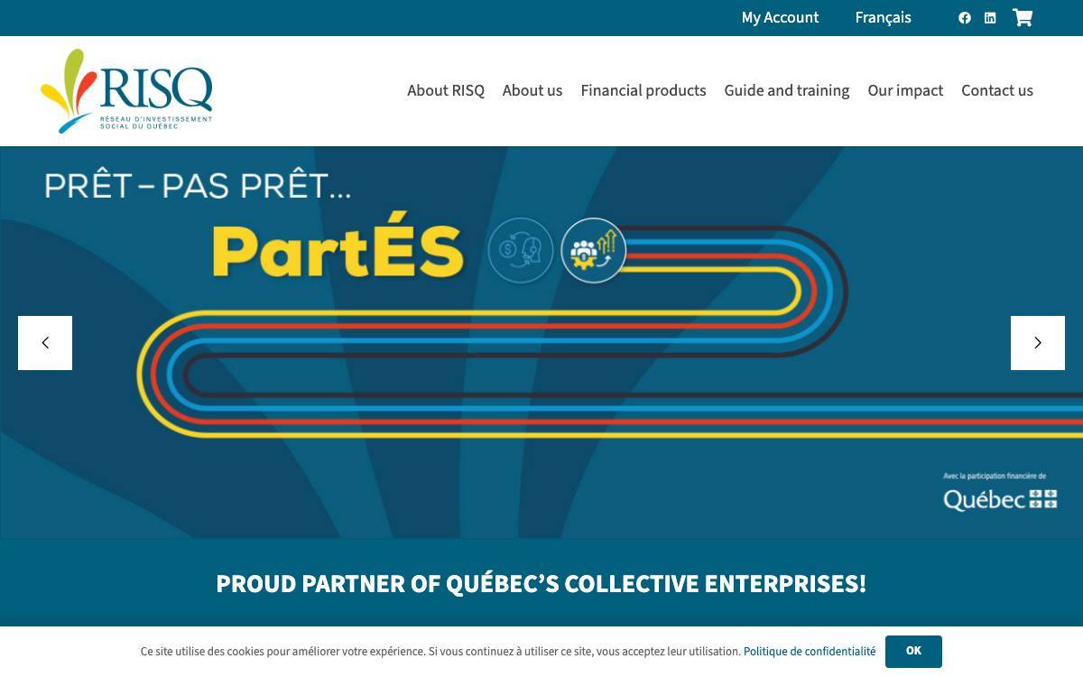 Réseau d'investissement social du Québec website preview