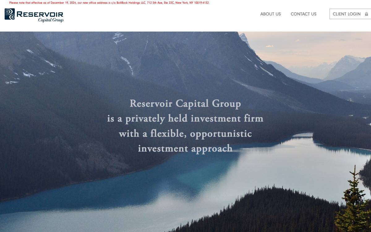 RESERVOIR website preview