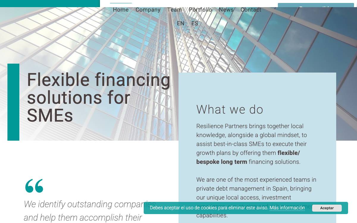 Resilience Partners S.L. website preview
