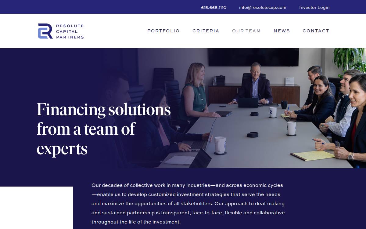 Resolute Capital Partners website preview