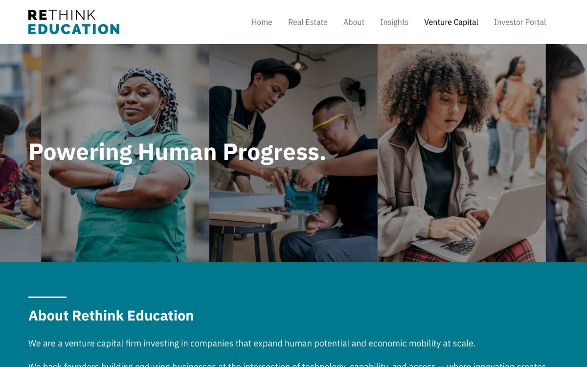Rethink Education website preview