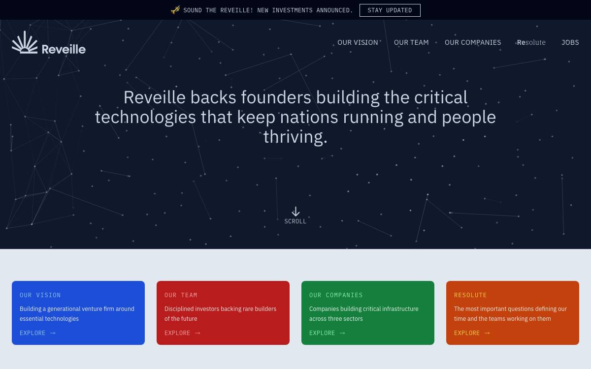 Reveille VC website preview