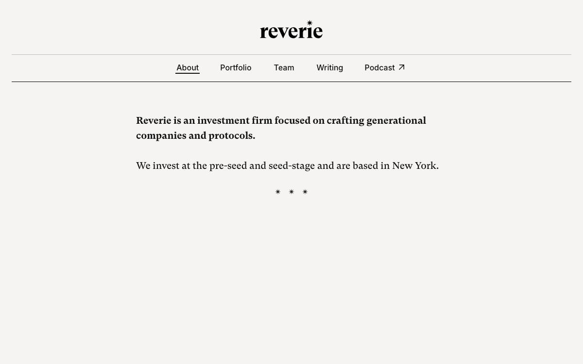 Reverie website preview