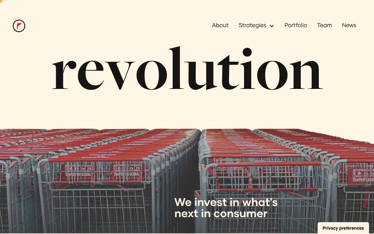 Revolution website preview