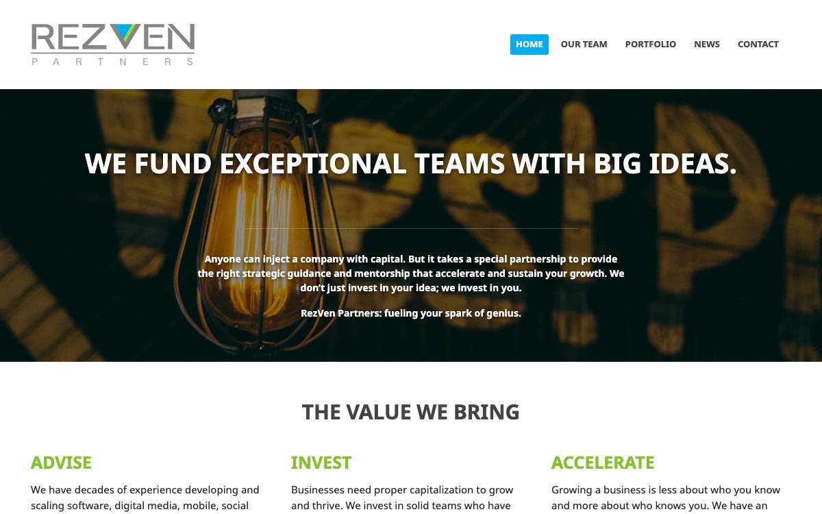 RezVen Partners website preview
