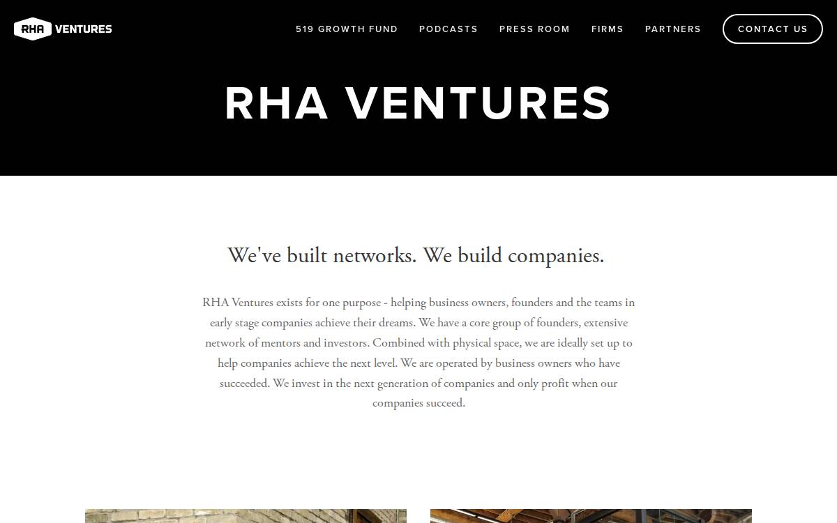 RH Accelerator Inc. website preview