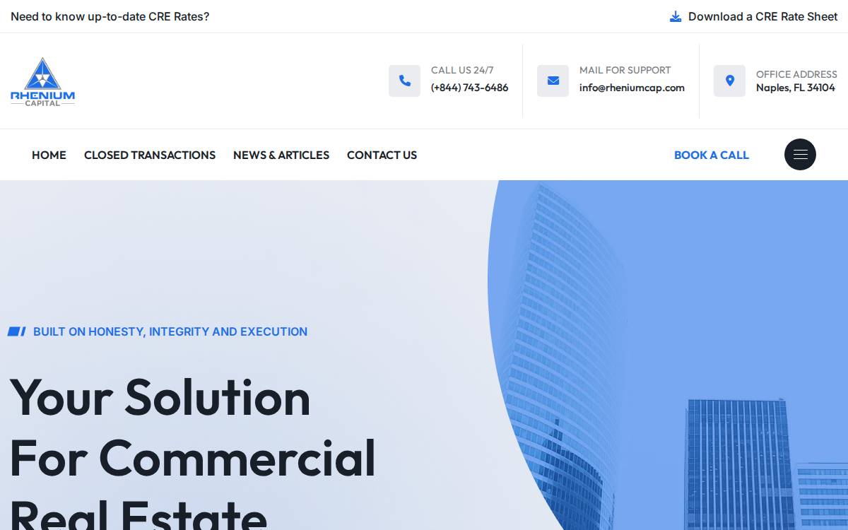 Rhenium Ventures website preview