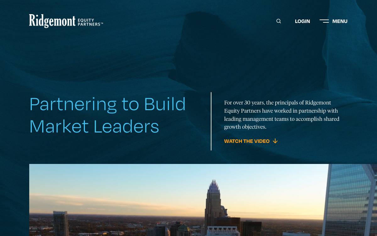 Ridgemont Equity website preview