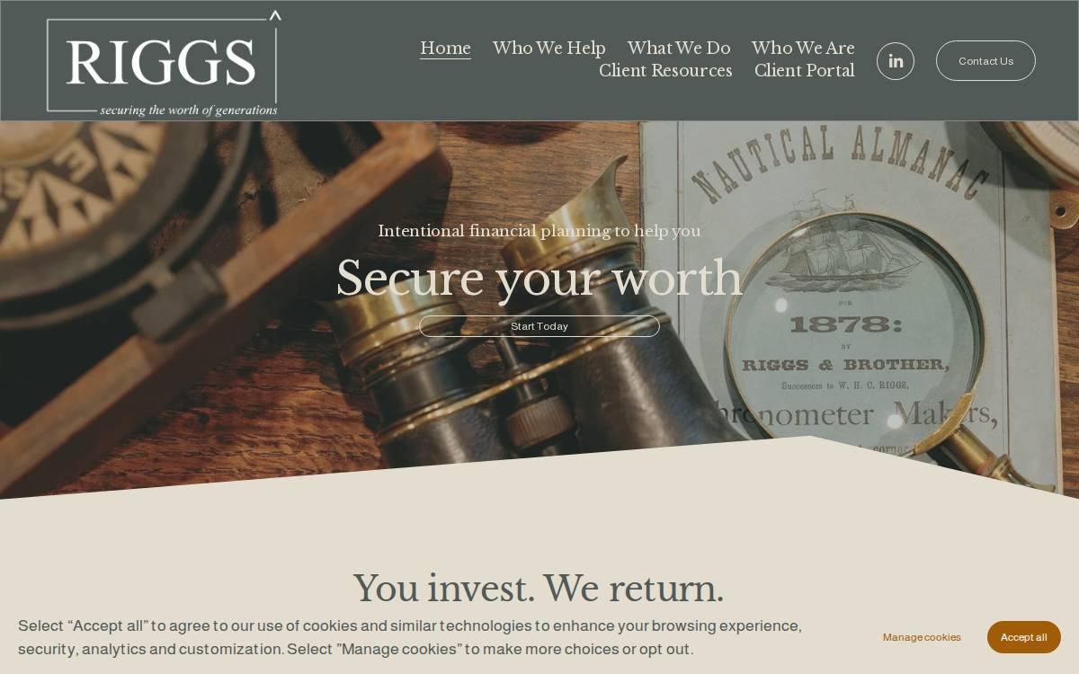 Riggs Investment Partners website preview