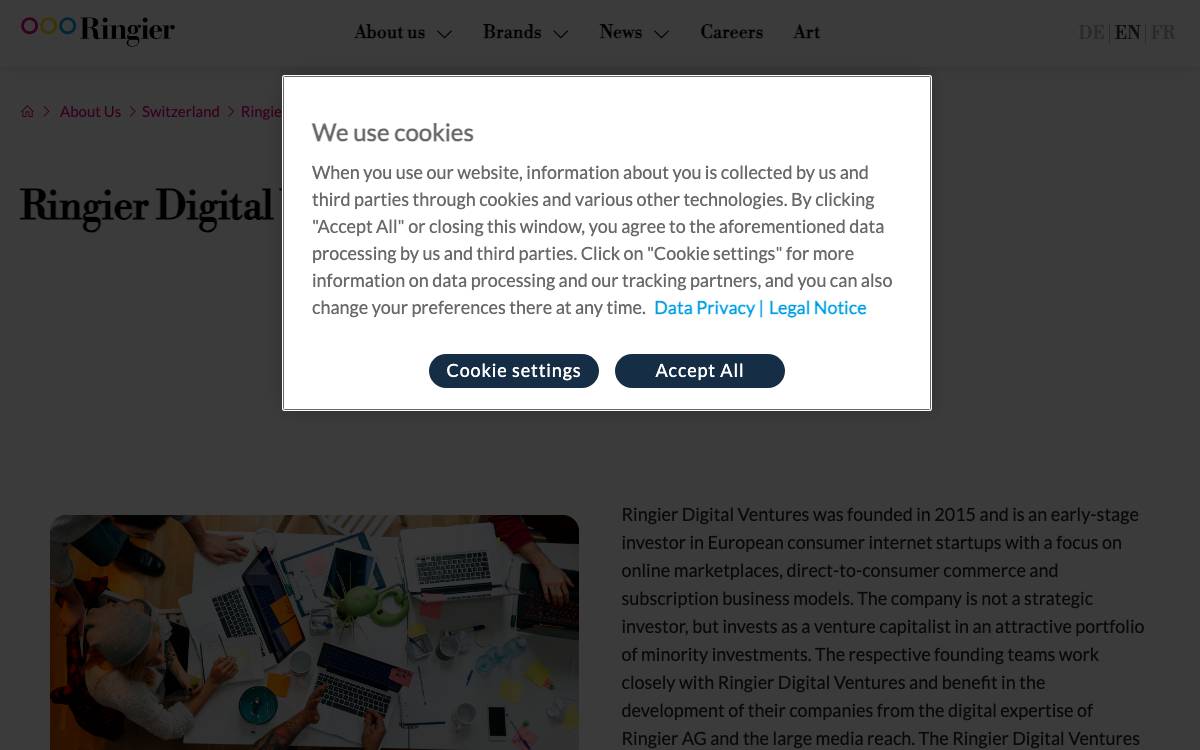 Ringier Digital Ventures website preview