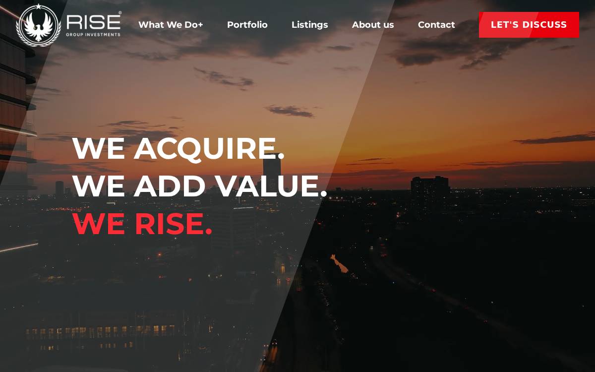 Rise Group website preview