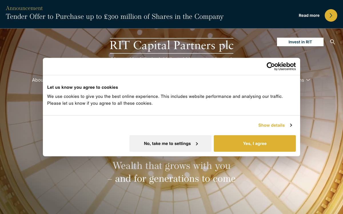 RIT Capital Partners website preview