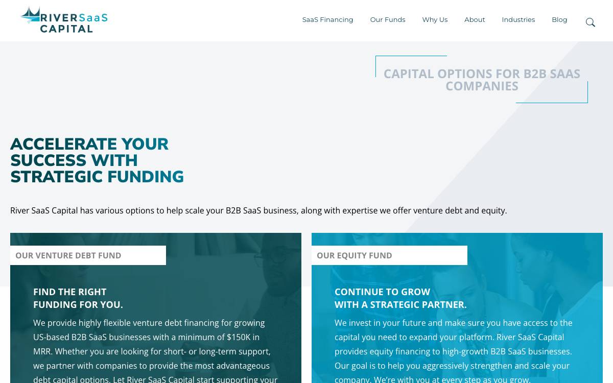 River SaaS Capital LLC website preview
