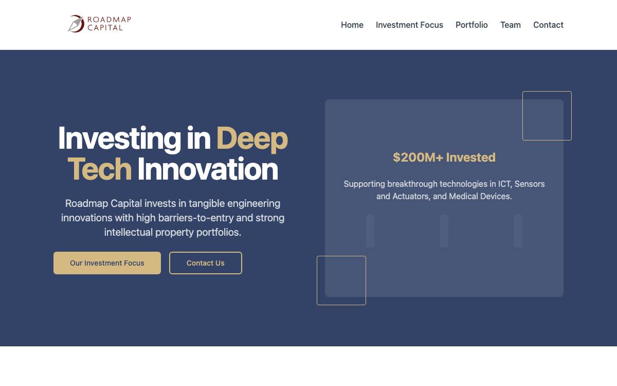 Roadmap Capital Inc. website preview