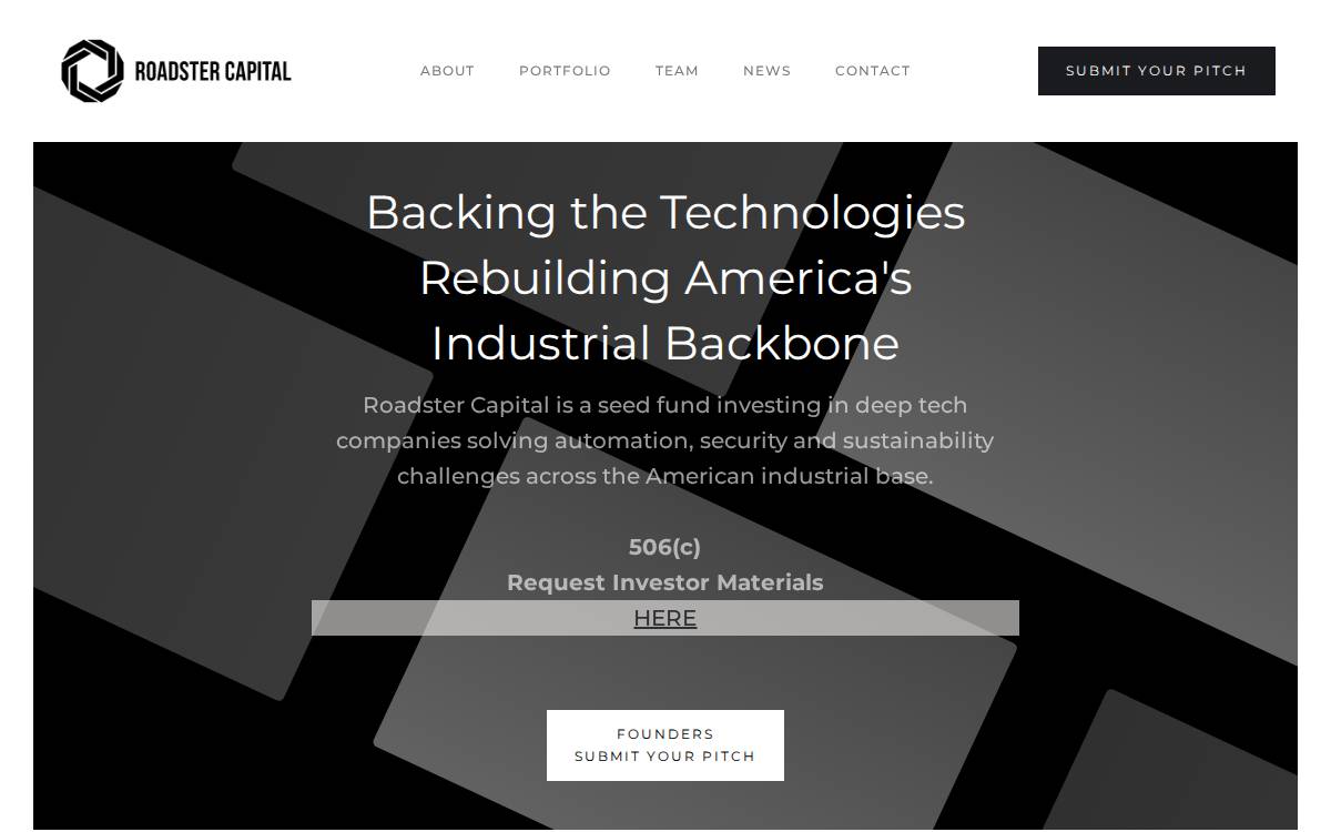 Roadster Capital website preview