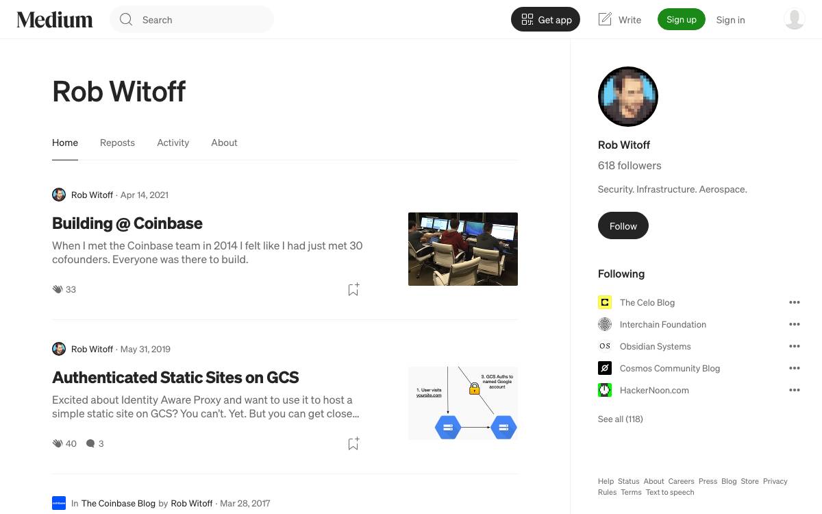 Rob Witoff website preview