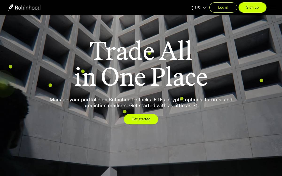 Robinhood website preview