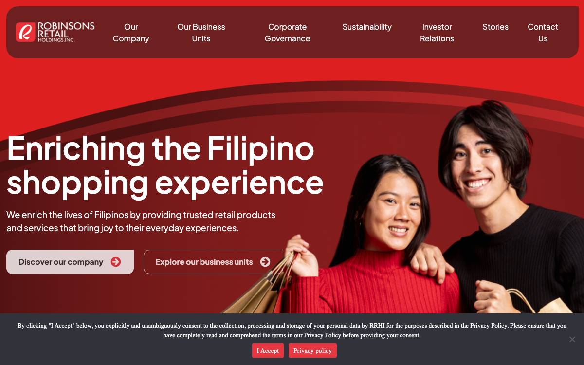 Robinsons Retail Holdings Inc. website preview