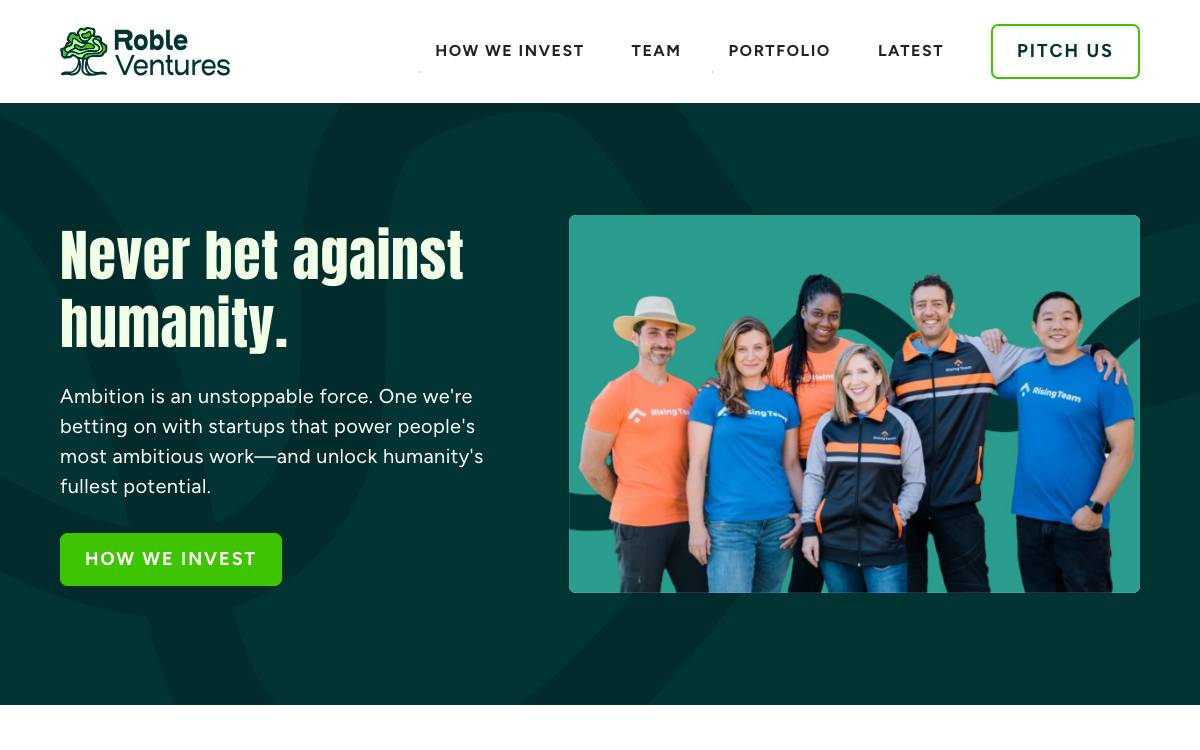 Roble Ventures website preview