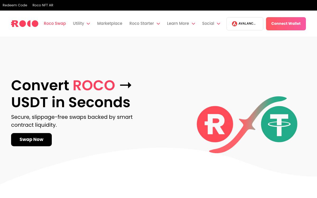 Roco Finance website preview