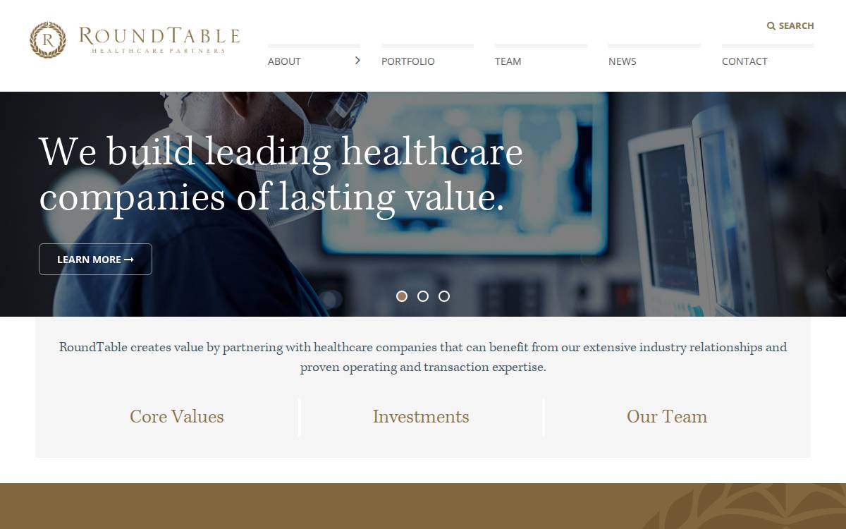 RoundTable Healthcare Partners website preview