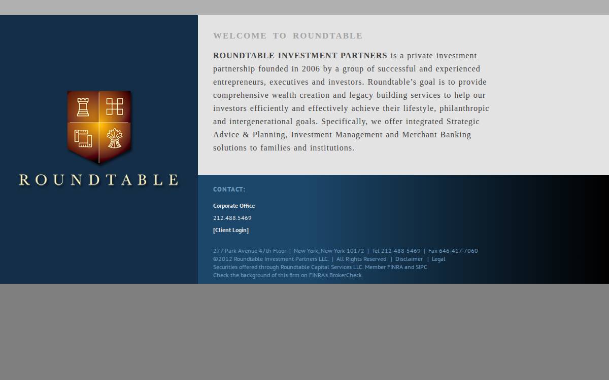 Roundtable Investors website preview