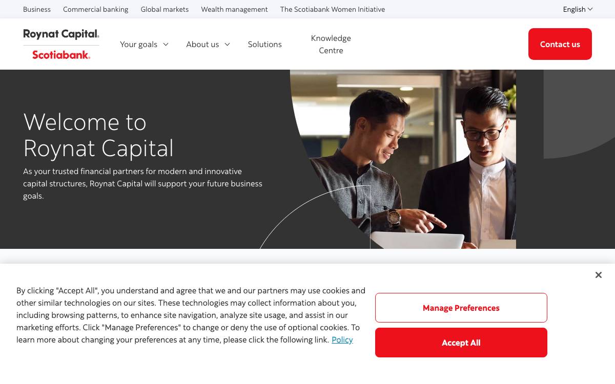 Roynat Capital Inc. website preview