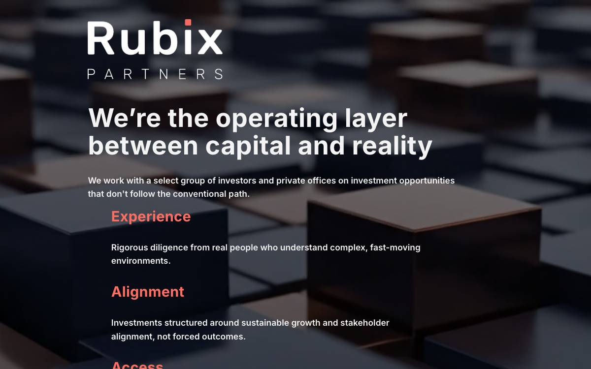 Rubix Ventures website preview