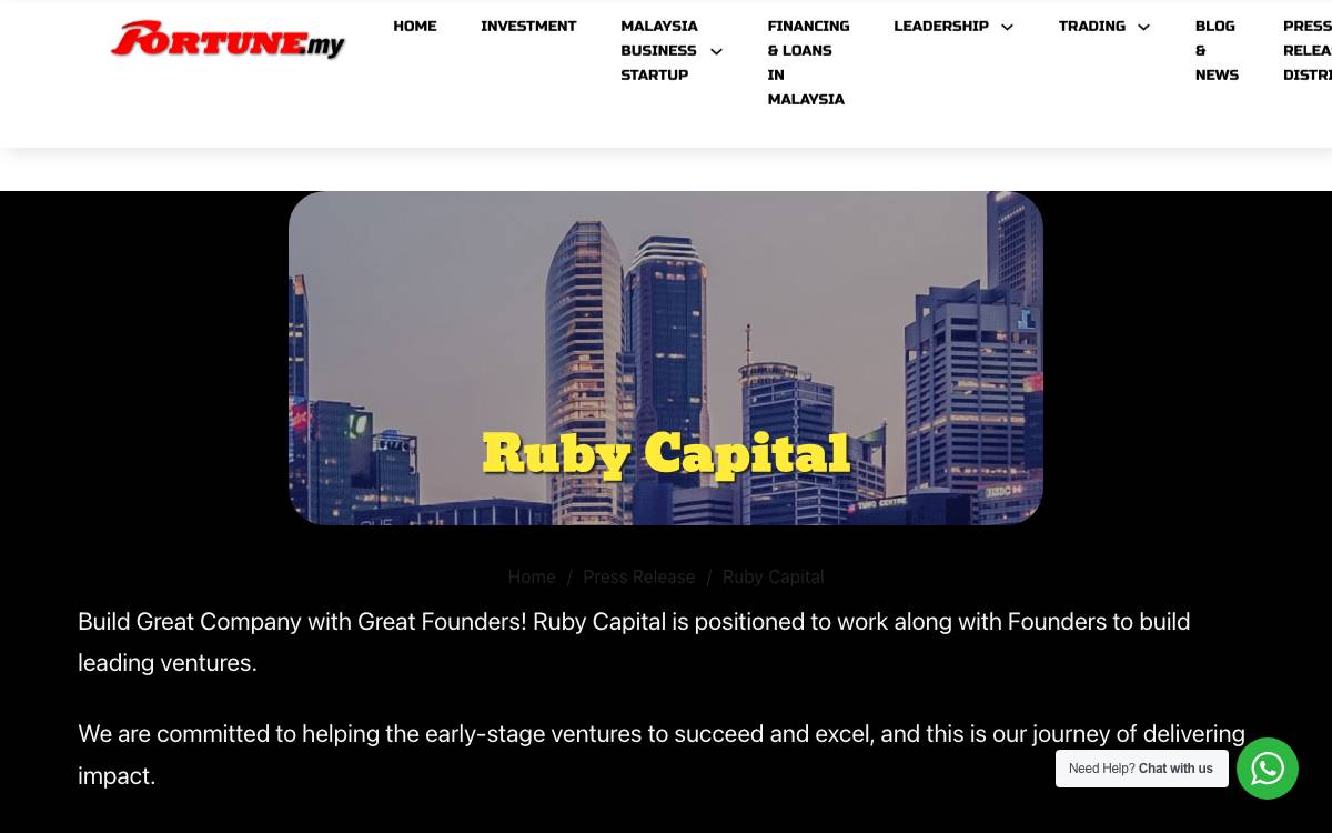 Ruby Capital website preview