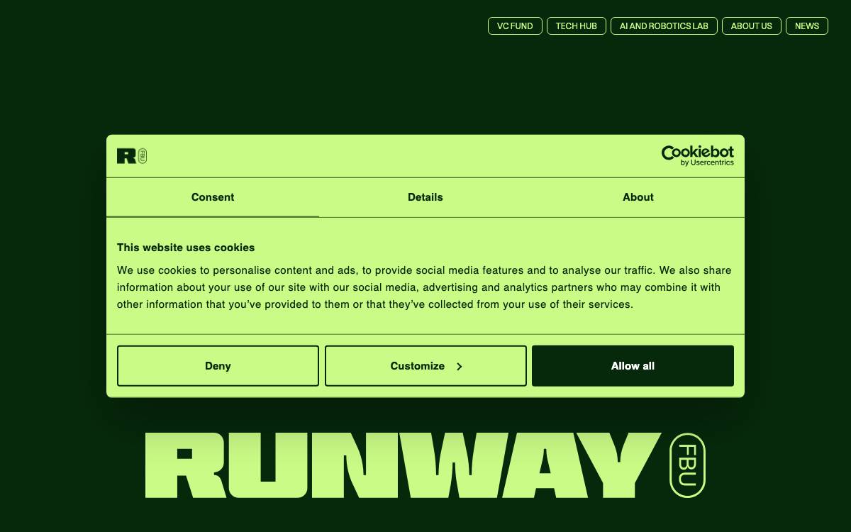 RunwayFBU website preview
