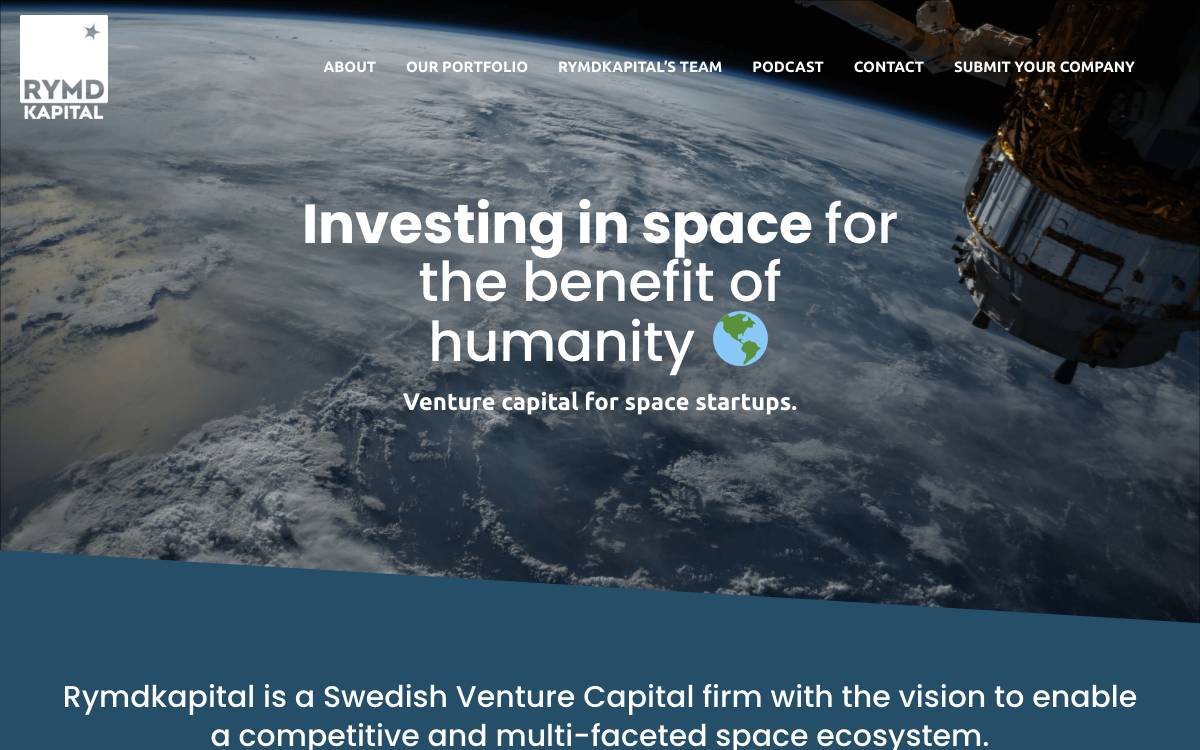 Rymdkapital website preview