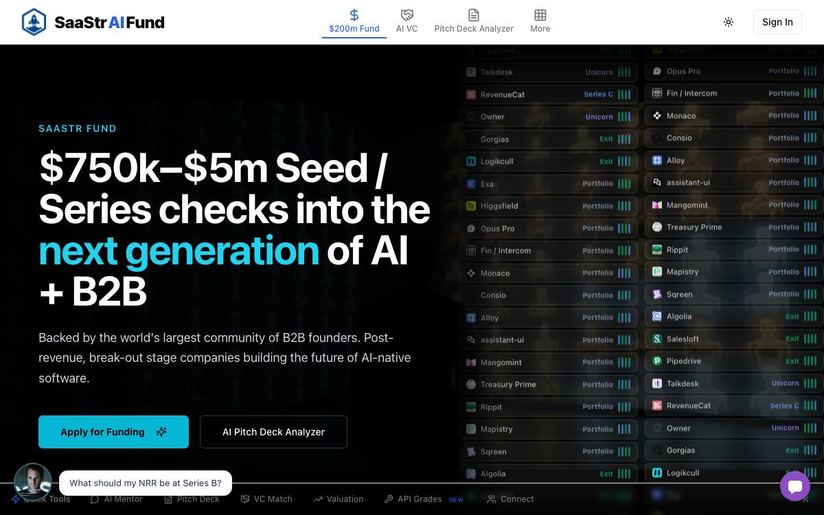SaaStr Fund website preview