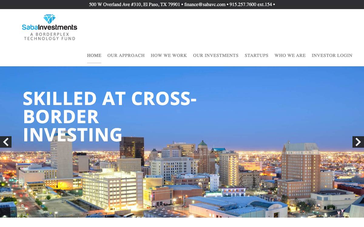 Saba Investments website preview