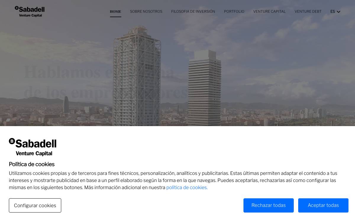 Sabadell Venture Capital website preview
