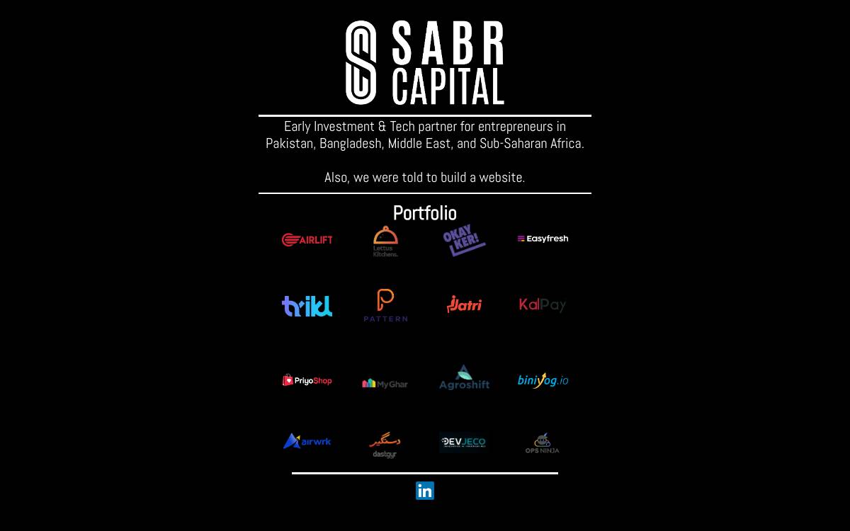 Sabr Capital website preview