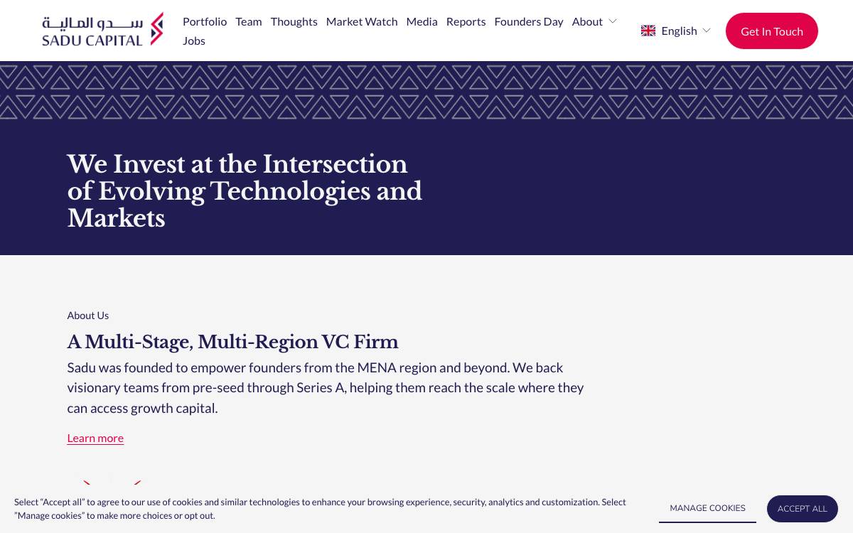 Sadu Capital website preview