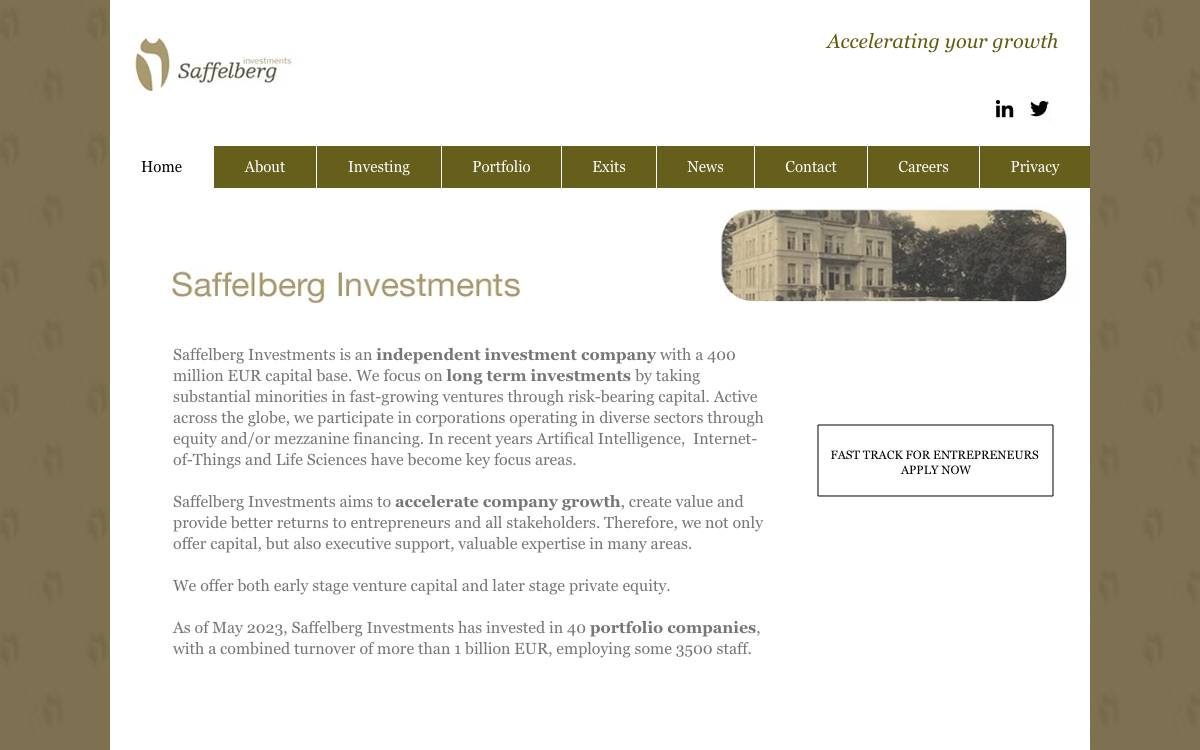 Saffelberg Investments website preview