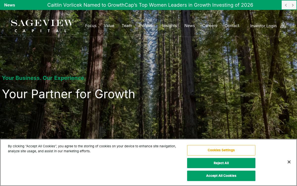 Sageview Capital website preview