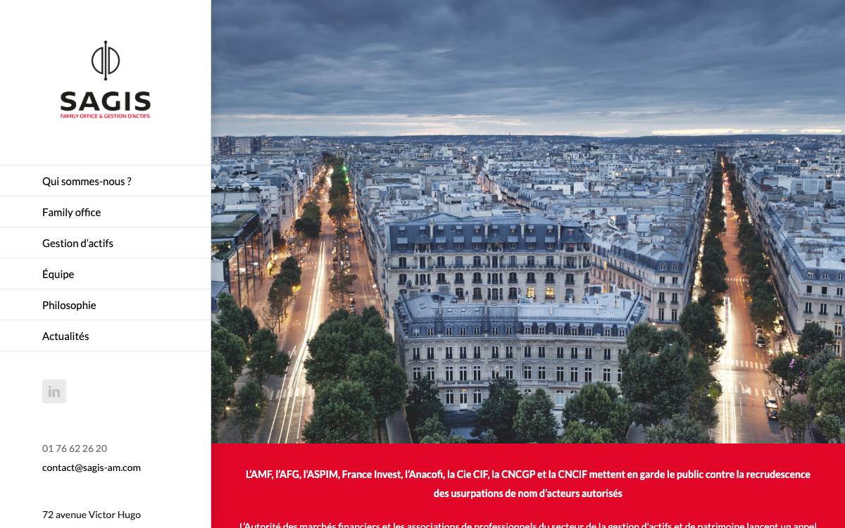 SAGIS Family Office website preview