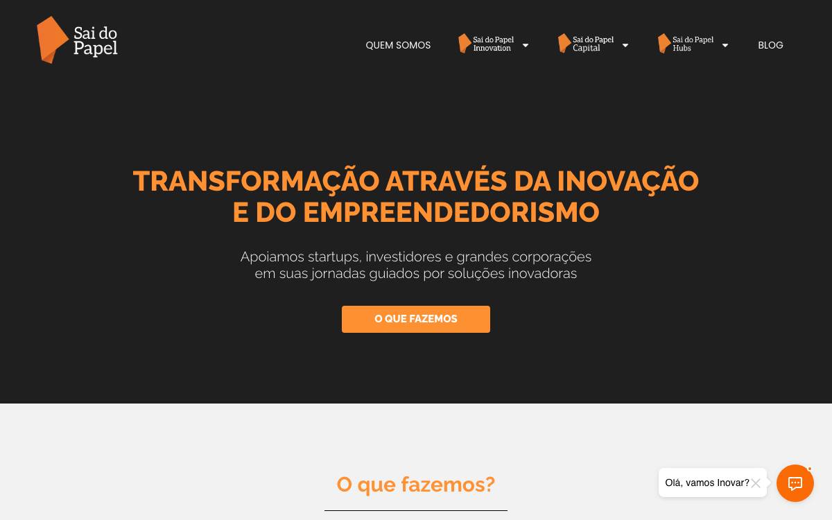 Sai do Papel website preview