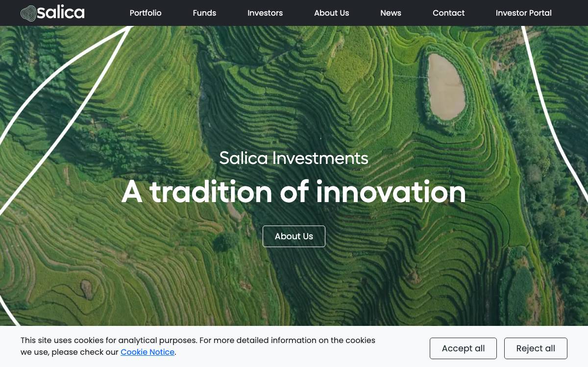 Salica Investments website preview