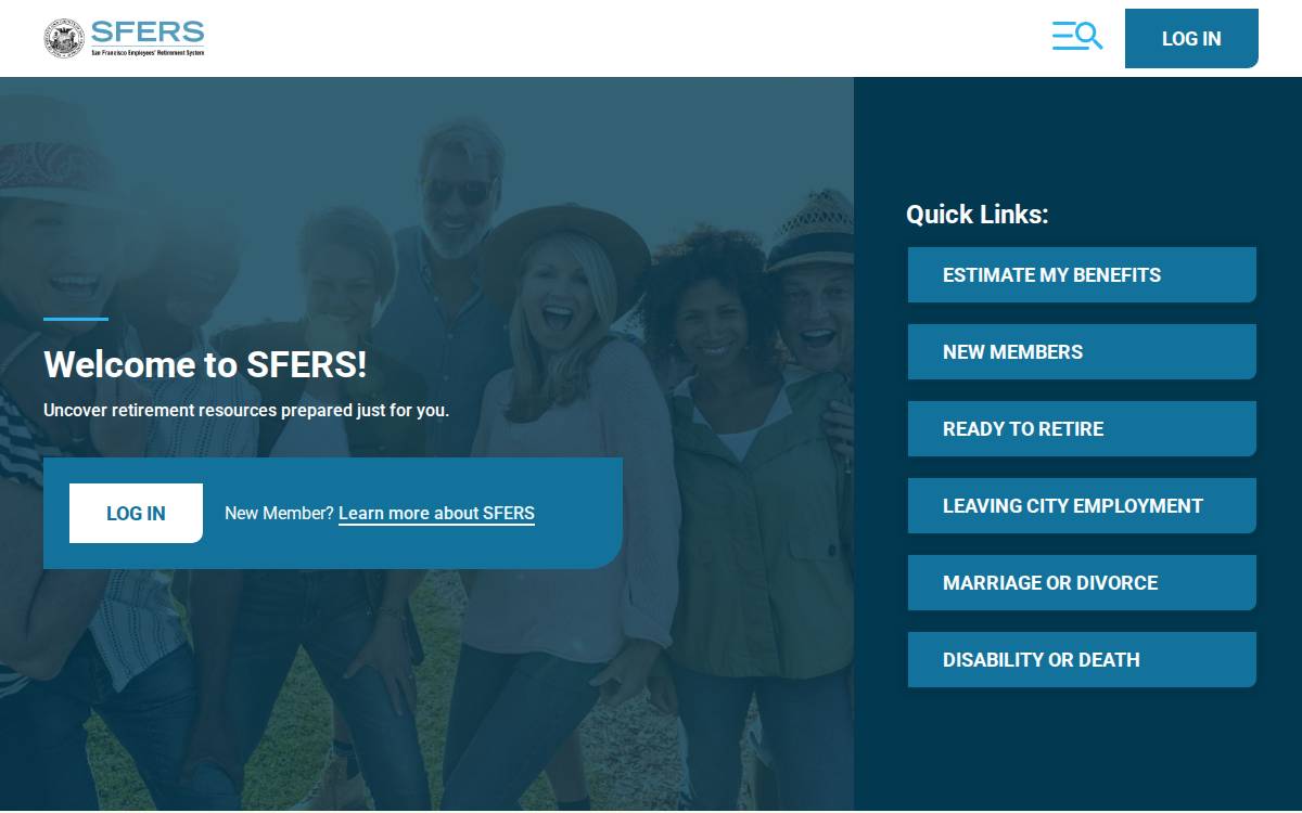 San Francisco City and County Employees' Retirement System website preview